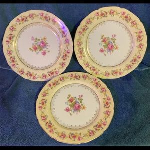VTG Gold Castle China 9” Decorative Dinner Plates